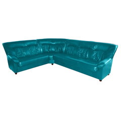 Stūra dīvāns Spencer 3n3, pārklāts ar audumu, Nurgadiivan Spencer 3n3, kaetud kangaga - sinine Inari 87, musta värvi jalad cena un informācija | Stūra dīvāni | 220.lv