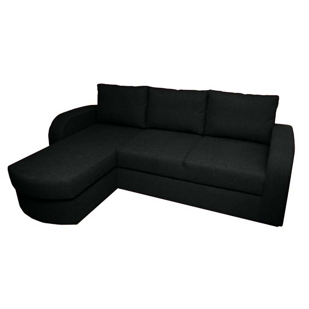Izvelkams stūra dīvāns Maria, pārklāts ar ādu, - must 0100 cena un informācija | Stūra dīvāni | 220.lv
