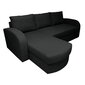 Izvelkams stūra dīvāns Maria, pārklāts ar ādu, - must 0100 цена и информация | Stūra dīvāni | 220.lv