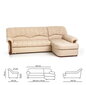 Izvelkams stūra dīvāns Sofia, ar stūri labajā pusē, pārklāts ar ādu, Nurgadiivanvoodi Sofia, vasak nurk, kaetud nahaga - must 0100, jalad - pähkel cena un informācija | Stūra dīvāni | 220.lv