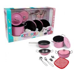 Набор металлической посуды, розовый цена и информация | Игрушки для девочек | 220.lv