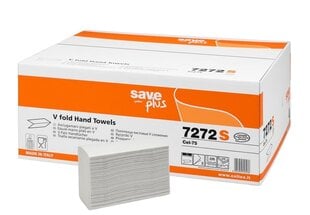 Салфетки для рук SAVE Plus V Fold 21.5x21 см, белые, 2-х слойные, 15x200 шт. (широкие 10.5 см) цена и информация | Туалетная бумага, бумажные полотенца | 220.lv