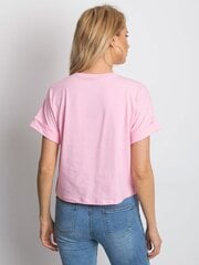 Sieviešu pamata kokvilnas t-krekls, rozā цена и информация | Женские блузки, рубашки | 220.lv