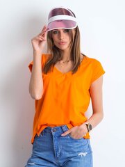 Kokvilnas t-krekls ar V veida kakla izgriezumu, oranžs cena un informācija | Blūzes, sieviešu krekli | 220.lv
