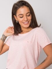 Pamata melange kokvilnas t-krekls sievietēm, rozā cena un informācija | Blūzes, sieviešu krekli | 220.lv