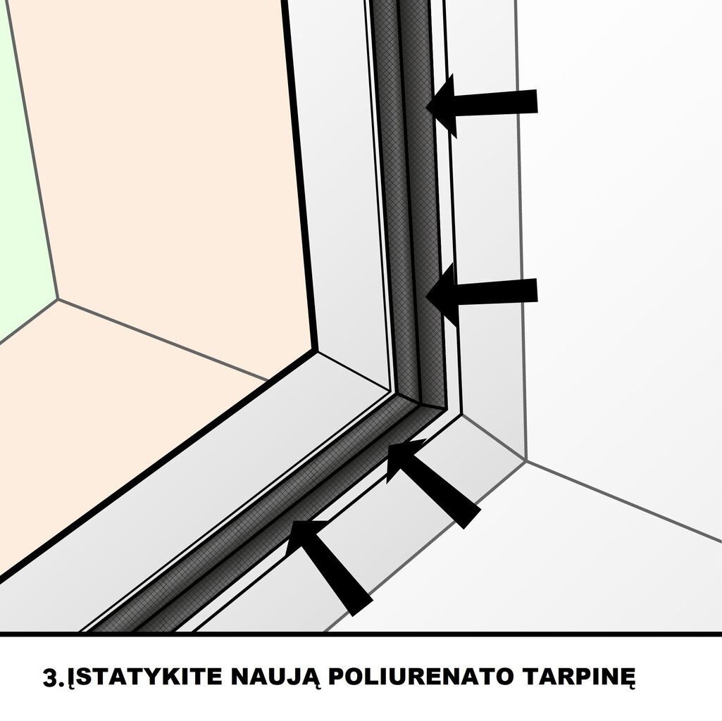 PVC logu un durvju poliuretāna putu bāzes blīvējums Q-LON + Freza, 25 m cena un informācija | Durvju stopētāji un citi aksesuāri | 220.lv