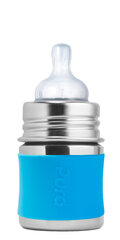 Nerūsējošā tērauda pudele ar zilu apvalku Pura , 0+ mēneši, 150 ml cena un informācija | Bērnu pudelītes un to aksesuāri | 220.lv