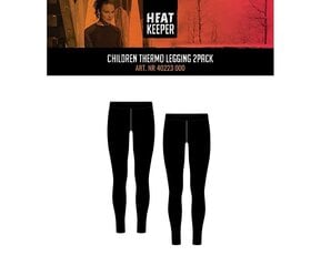 Термо-леггинсы для детей Thermal insulated leggings, Heat Keeper, черные, 2 шт. цена и информация | Зимняя одежда для детей | 220.lv