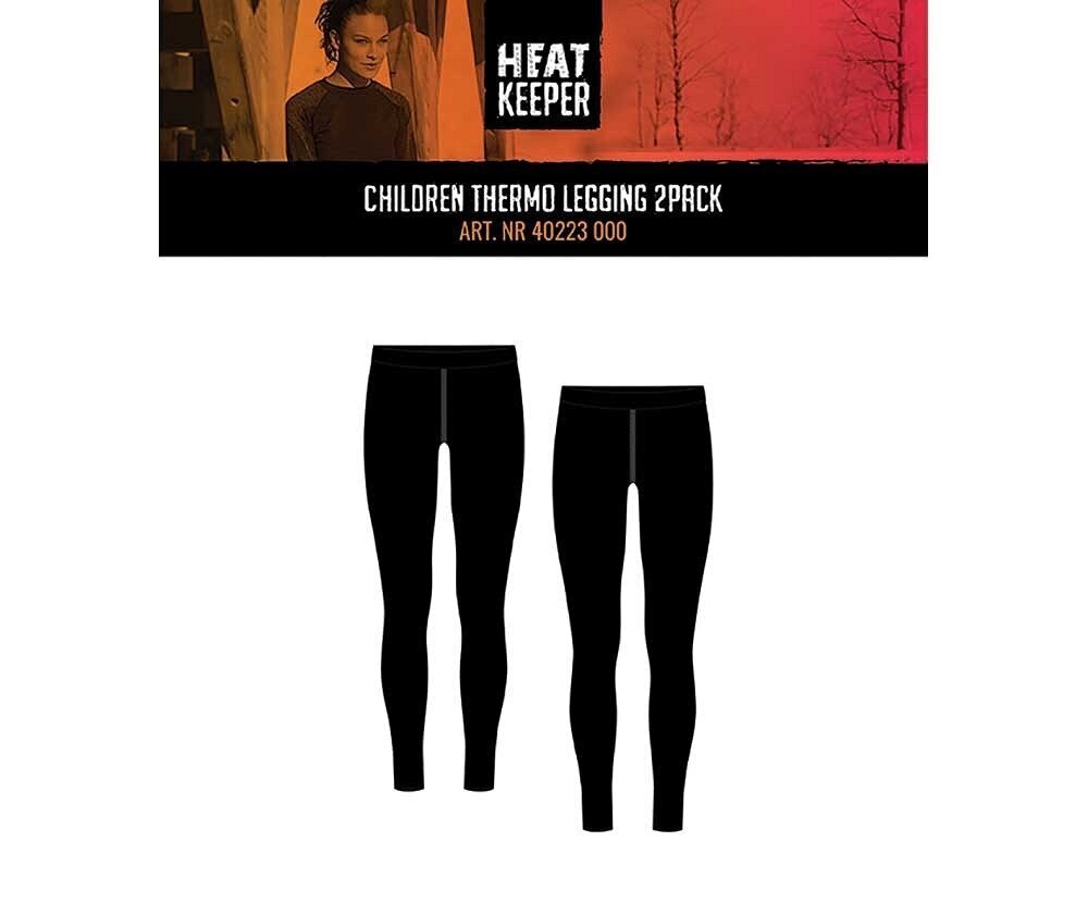 Termolegingi bērniem Thermal insulated leggings, Heat Keeper, melni, 2 gab. цена и информация | Ziemas apģērbs bērniem | 220.lv