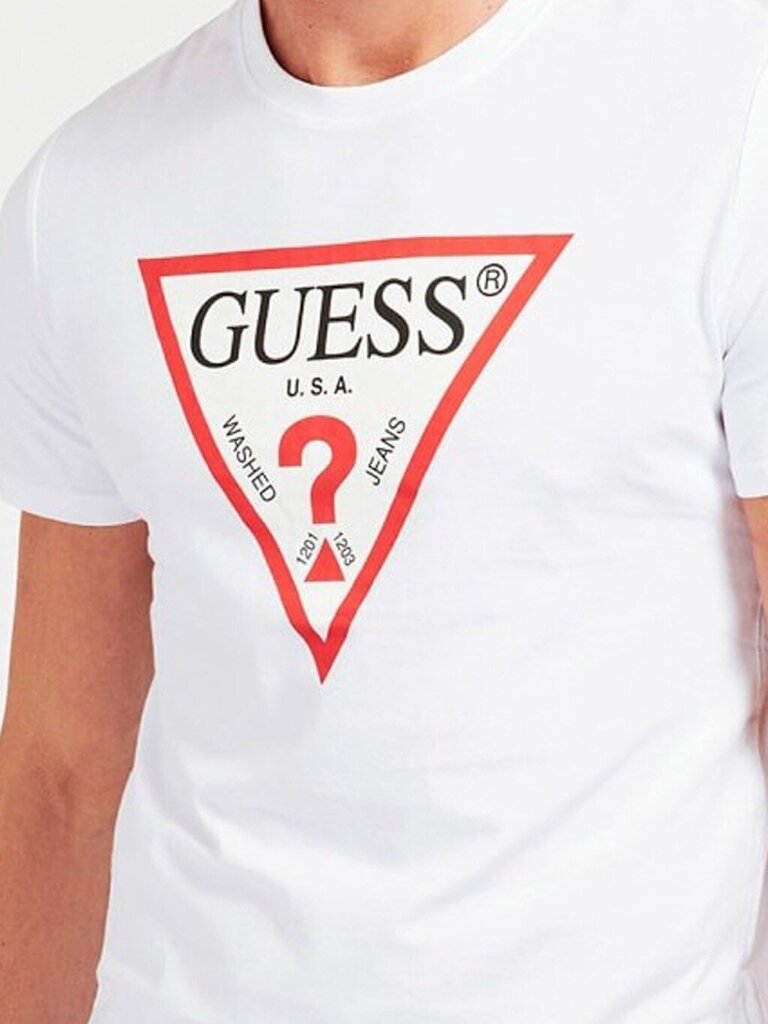 Guess vīriešu T-krekls M1RI71*TWHT, balts/sarkans cena un informācija | Vīriešu T-krekli | 220.lv