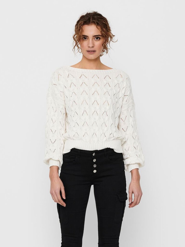 ONLY sieviešu pulovers 15222853*01, balts цена и информация | Sieviešu džemperi | 220.lv