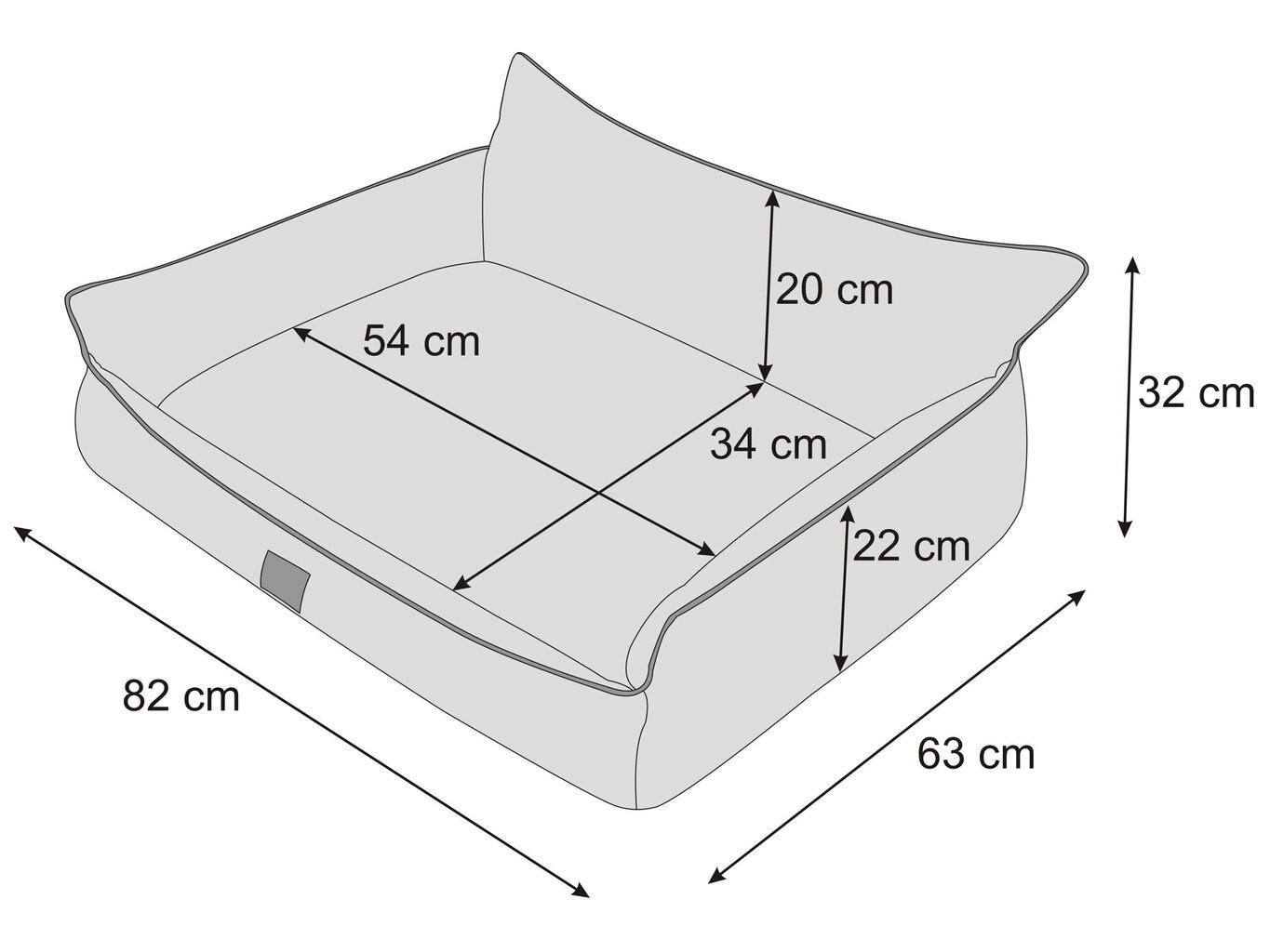 Hobbydog guļvieta Joker Ekolen Light Grey XL, 82x63 cm cena un informācija | Suņu gultas, spilveni, būdas | 220.lv