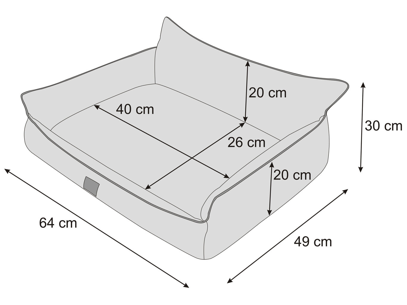 Hobbydog guļvieta Joker Fancy Light Grey L, 64x49 cm cena un informācija | Suņu gultas, spilveni, būdas | 220.lv