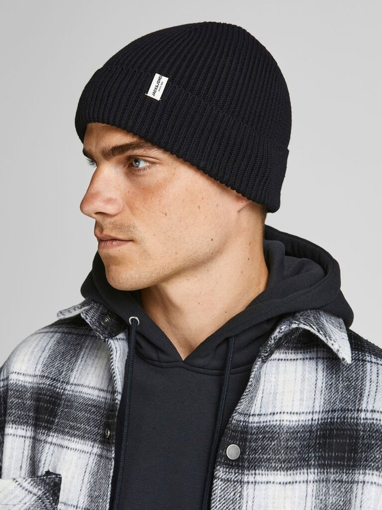 JACK & JONES vīriešu cepure 12193386*01, melns цена и информация | Vīriešu cepures, šalles, cimdi | 220.lv