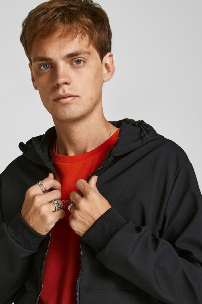 JACK & JONES Vīriešu jaka 12195434*01, melns cena un informācija | Vīriešu virsjakas | 220.lv