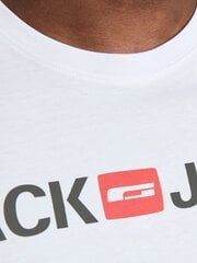 JACK & JONES vīrieša T-krekls 12184987*02, balts cena un informācija | Vīriešu T-krekli | 220.lv