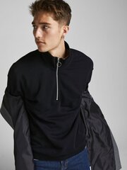 JACK & JONES vīriešu sporta krekls 12195145*01, melns cena un informācija | Vīriešu jakas | 220.lv