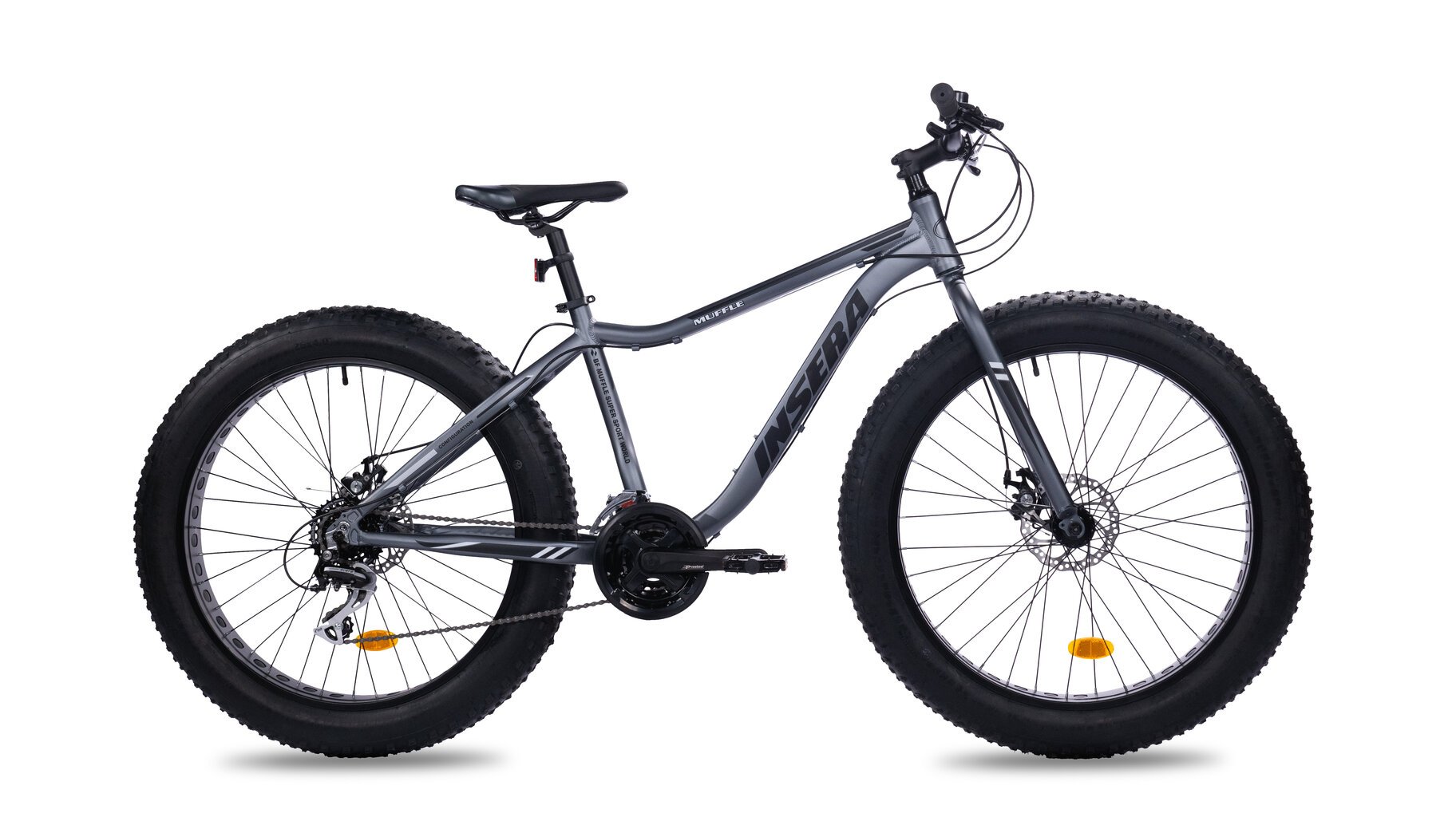 Kalnu velosipēds Fat Bike Insera Muffle 26'', melns/pelēks цена и информация | Velosipēdi | 220.lv