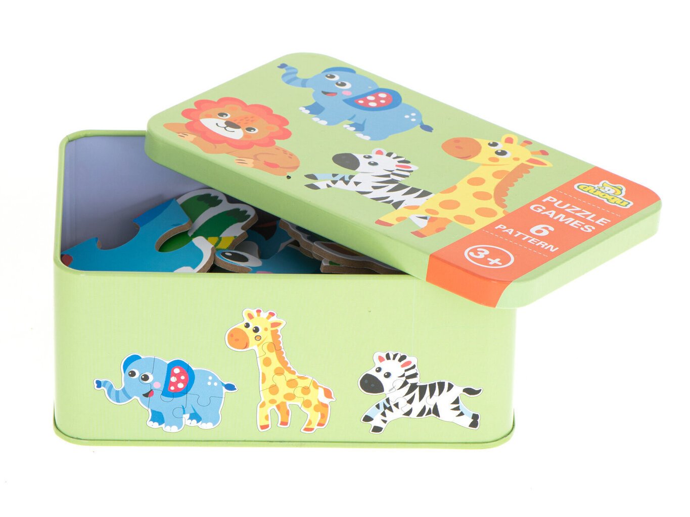 Puzle metāla kastē, safari 25gab cena un informācija | Rotaļlietas zīdaiņiem | 220.lv