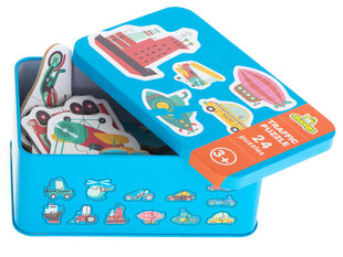 Puzle metāla kastē, transportu 24gab cena un informācija | Rotaļlietas zīdaiņiem | 220.lv