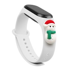 Ремешок Fusion Xmas Santa для часов Xiaomi Mi Band 3 / 4 белый цена и информация | Аксессуары для смарт-часов и браслетов | 220.lv