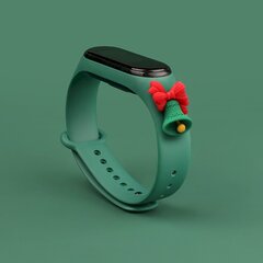 Ремешок Fusion Xmas Bell для часов Xiaomi Mi Band 3 / 4 зеленый цена и информация | Аксессуары для смарт-часов и браслетов | 220.lv