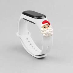 Ремешок Fusion Xmas Snowman для часов Xiaomi Mi Band 3 / 4, белый цена и информация | Аксессуары для смарт-часов и браслетов | 220.lv