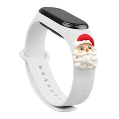 Ремешок Fusion Xmas Snowman для часов Xiaomi Mi Band 3 / 4, белый цена и информация | Аксессуары для смарт-часов и браслетов | 220.lv