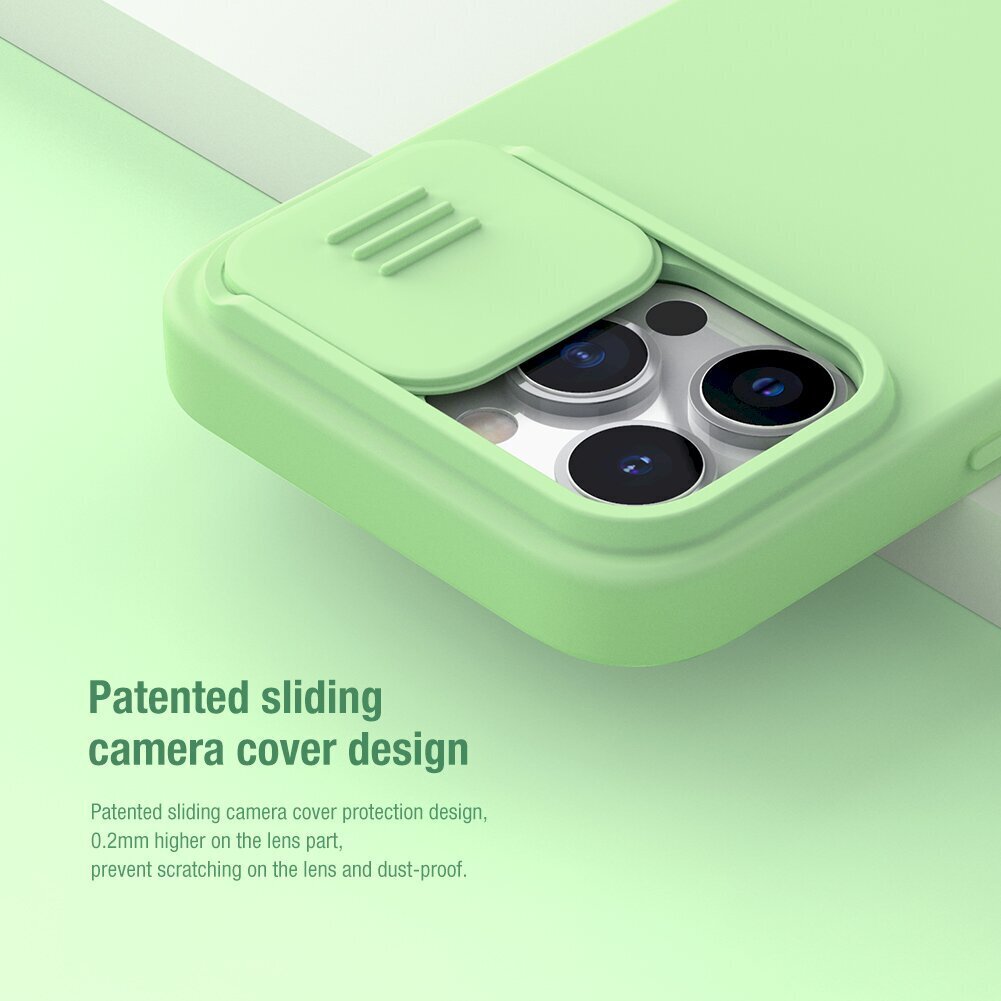 Nillkin CamShield Silky Magnetic Silicone Case for iPhone 13 Pro Mint Green цена и информация | Telefonu vāciņi, maciņi | 220.lv