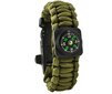 Paracord Armband Army Green 5in1 Tool Survival Outdoor Active cena un informācija | Viedpulksteņu un viedo aproču aksesuāri | 220.lv