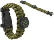 Paracord Armband Army Green 5in1 Tool Survival Outdoor Active cena un informācija | Viedpulksteņu un viedo aproču aksesuāri | 220.lv