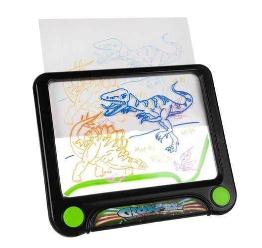 Burvju zīmēšanas dēlis bērniem, Magic Drawing Pad LED, pildspalva + tīrīšanas lupatiņa цена и информация | Attīstošās rotaļlietas | 220.lv