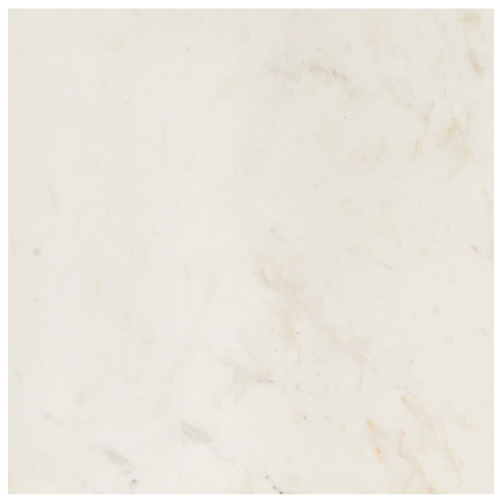 vidaXL kafijas galdiņš, 60x60x35 cm, akmens, balta marmora tekstūra cena un informācija | Žurnālgaldiņi | 220.lv