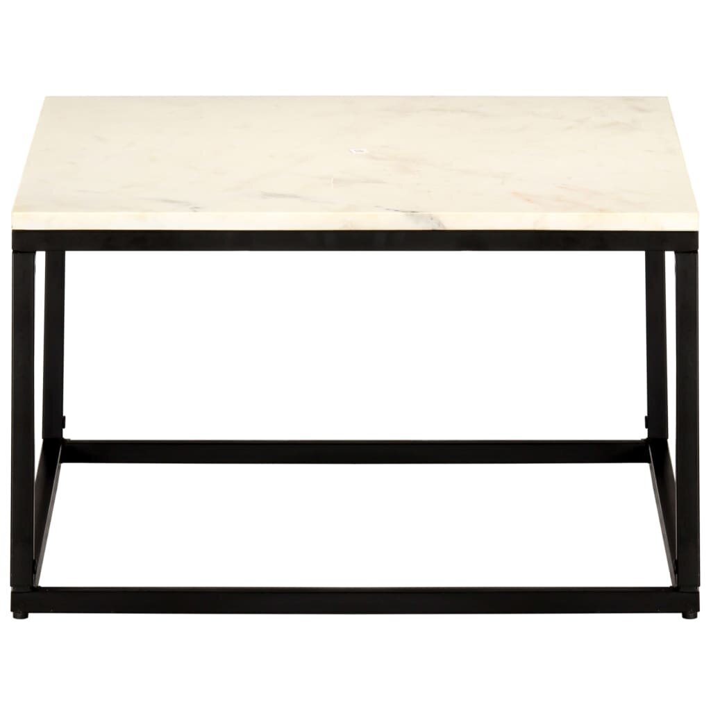 vidaXL kafijas galdiņš, 60x60x35 cm, akmens, balta marmora tekstūra цена и информация | Žurnālgaldiņi | 220.lv