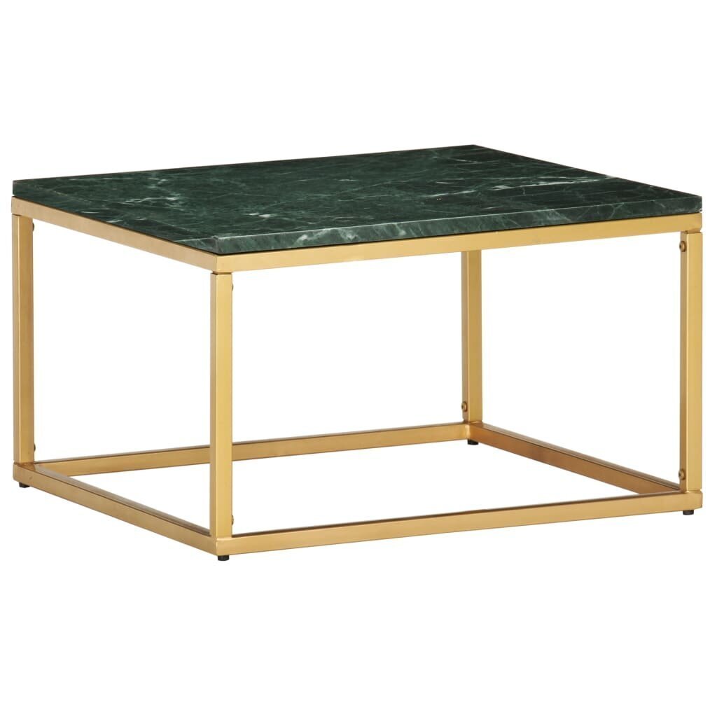 vidaXL kafijas galdiņš, 60x60x35 cm, akmens, zaļa marmora tekstūra cena un informācija | Žurnālgaldiņi | 220.lv