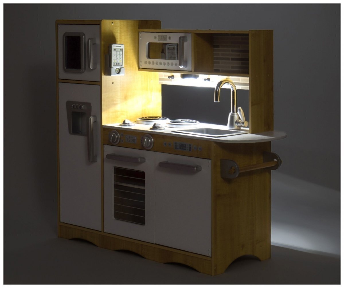 Koka virtuve XXL ar LED apgaismojumu, priekšautu un aksesuāriem cena un informācija | Rotaļlietas meitenēm | 220.lv