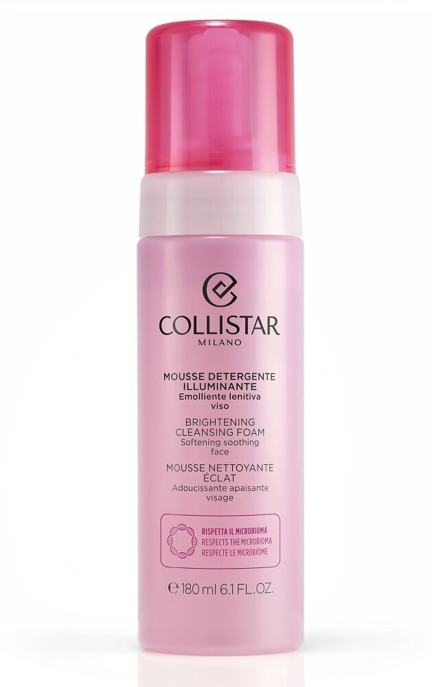 Izgaismojošas un attīrošas sejas putas Collistar Illuminating Cleansing Mousse 180 ml цена и информация | Sejas ādas kopšana | 220.lv