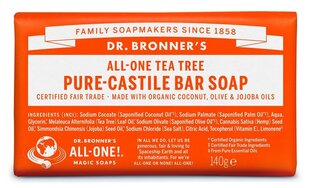 Чистое кастильское мыло Dr. Bronner's Tea-Tree 140 г цена и информация | Мыло | 220.lv