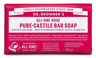 Organiskās kastīlijas ziepes Dr. Bronner's Rose, 140 g cena un informācija | Ziepes | 220.lv