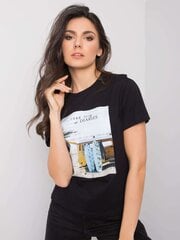Melns krekls ar krāsainu aplikāciju cena un informācija | T-krekli sievietēm | 220.lv