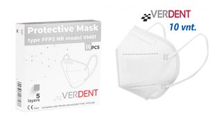 Защитная маска - респиратор VERDENT,  FFP2, 5-слойная, сделано в Польше, CE, 10 шт. цена и информация | Первая помощь | 220.lv