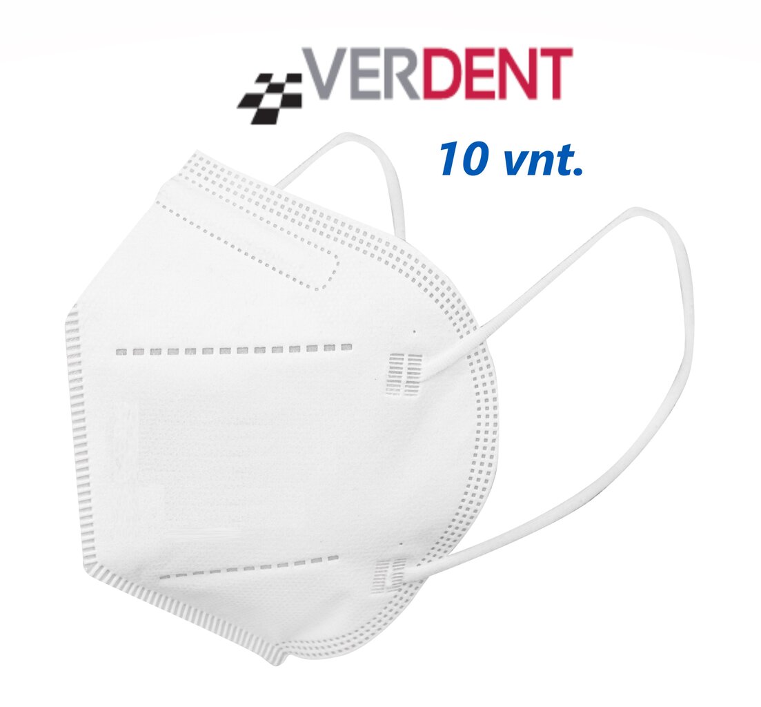 Aizsargmaska respirators VERDENT, FFP2, 5 slāņu, ražots Polijā, CE, 10 gab. cena un informācija | Pirmā palīdzība | 220.lv