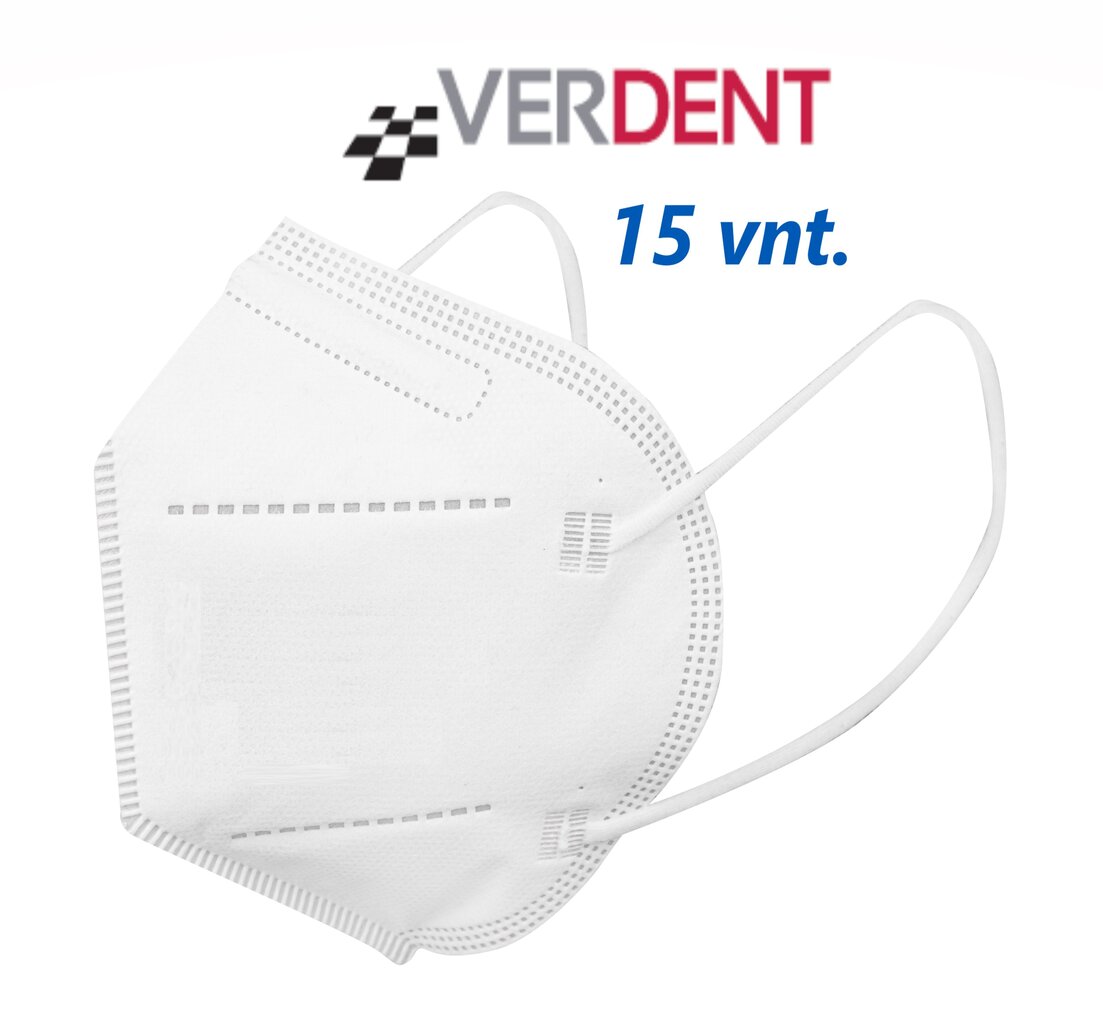 Aizsargmaska respirators VERDENT, FFP2, 5 slāņu, ražots Polijā, CE, 15 gab. cena un informācija | Pirmā palīdzība | 220.lv