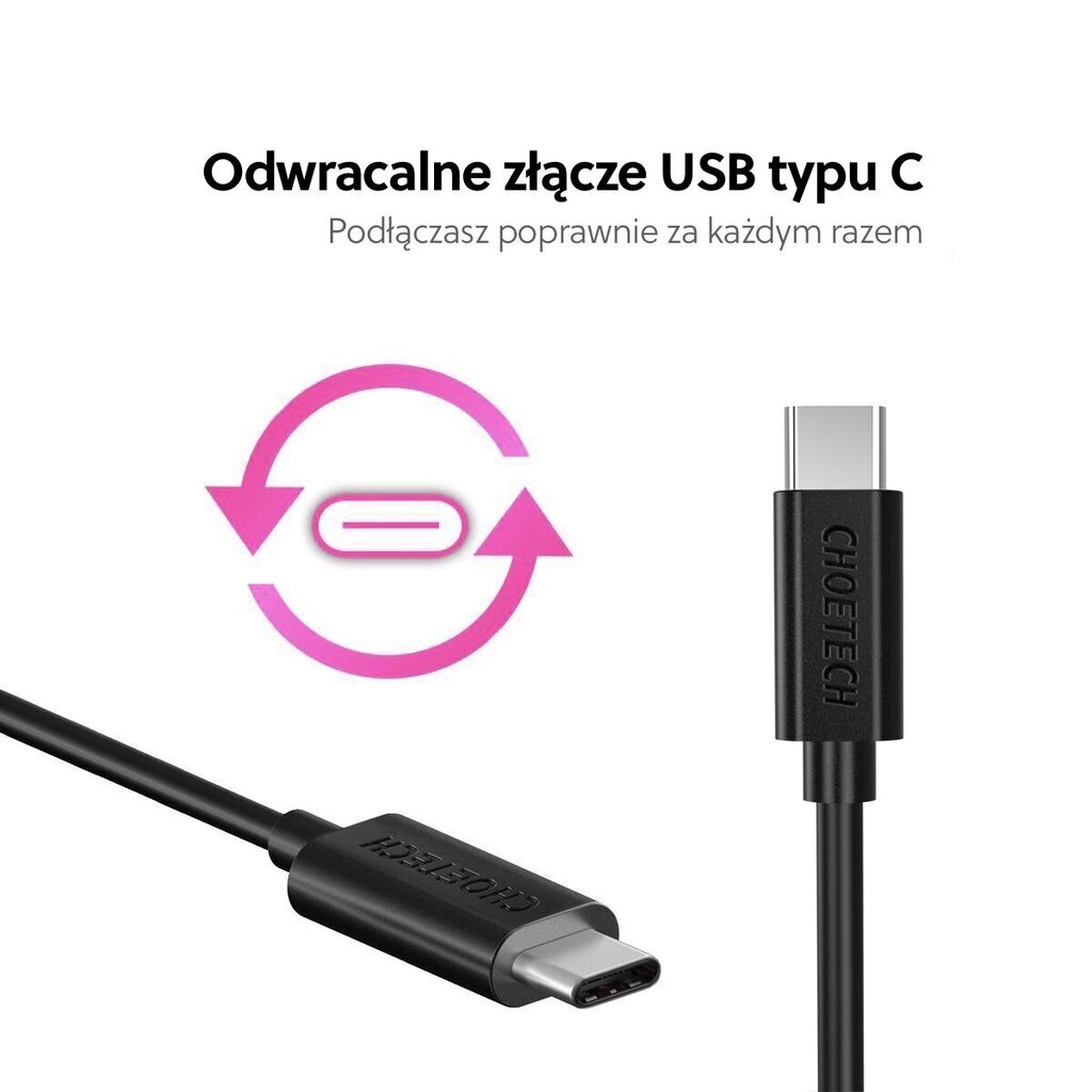 Choetech, USB-C, 2 m цена и информация | Kabeļi un vadi | 220.lv