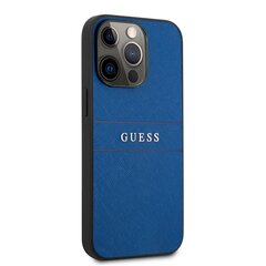 GUHCP13LPSASBBL Guess PU Leather Saffiano Case for iPhone 13 Pro Blue cena un informācija | Telefonu vāciņi, maciņi | 220.lv