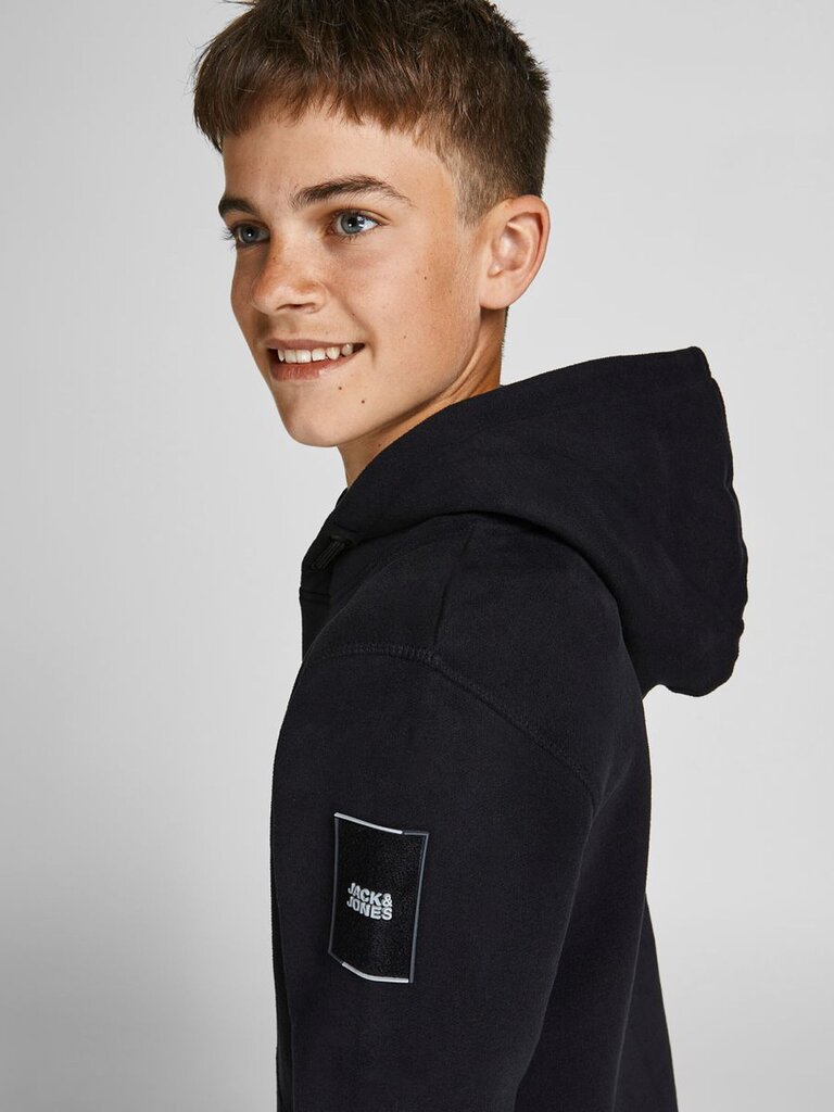 Jack&Jones bērnu sporta krekls 12195178*02, melns cena un informācija | Zēnu jakas, džemperi, žaketes, vestes | 220.lv