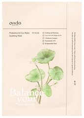 Разглаживающая листовая маска для лица Ondo Beauty 36.5 Probiotics & Kica Water 25 мл цена и информация | Маски для лица, патчи для глаз | 220.lv