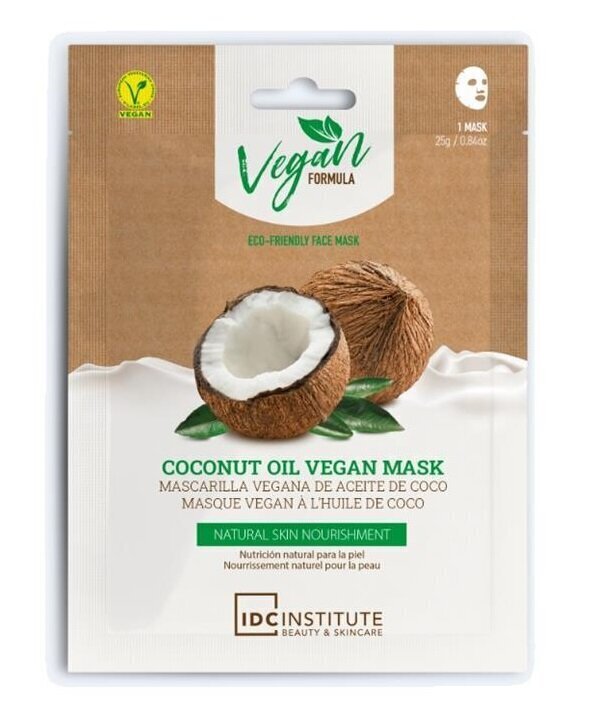 Loksnes sejas maska IDC Institute Coconut Oil, 25 g cena un informācija | Sejas maskas, acu maskas | 220.lv