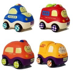 Automobiļu komplekts bērniem, 4 gab. cena un informācija | Rotaļlietas zīdaiņiem | 220.lv