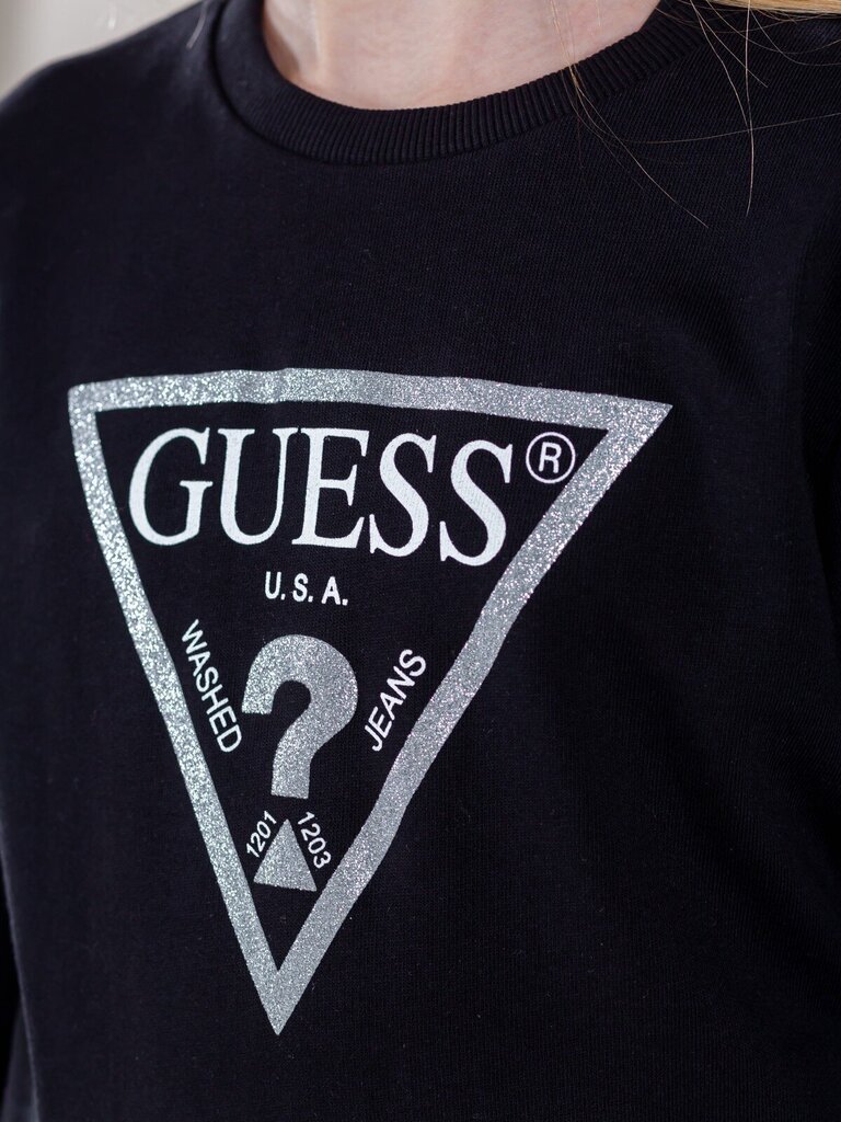 Guess T-krekls J74Q10*A996, melns/sudrabains цена и информация | Krekli, bodiji, blūzes meitenēm | 220.lv